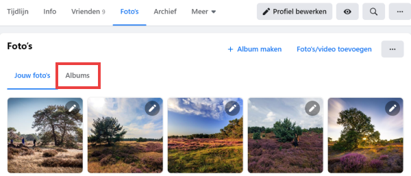 Knop 'Albums'